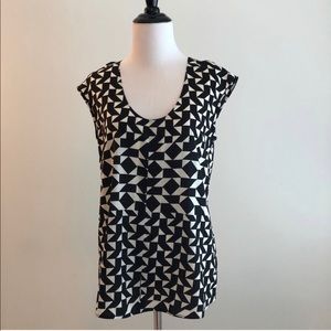 JCrew S black and white top